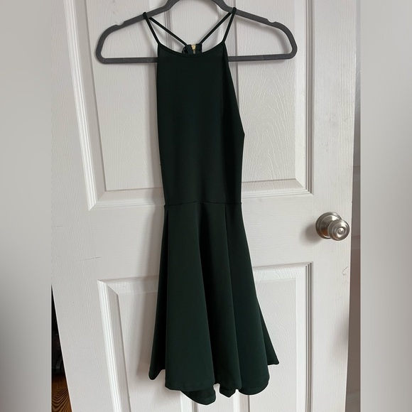 Windsor Dark Olive Green Dress with Lace Open Back - Picture 1 of 4